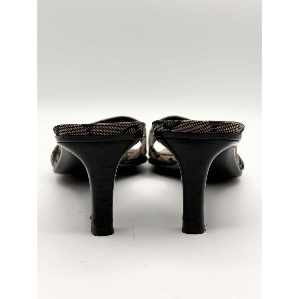 Gucci Monogram Canvas Kitten Heels Grey/Black Vintage Mules Y2K Sz US 8.5 - Picture 7 of 12